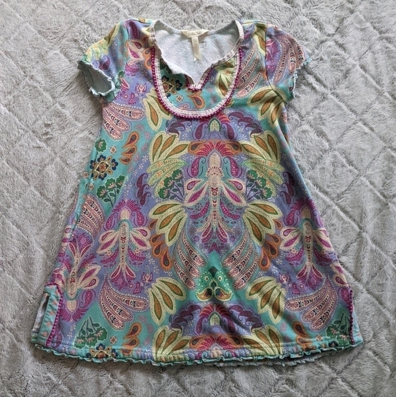 Matilda Jane Girls Dress 10 Paisley Floral Boho Hippie Spring Short Sleeve - Picture 1 of 5